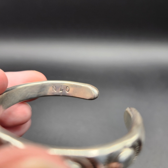 Numi Olive Heavy Weight Turquoise Cuff Xs - Picture 5 of 8